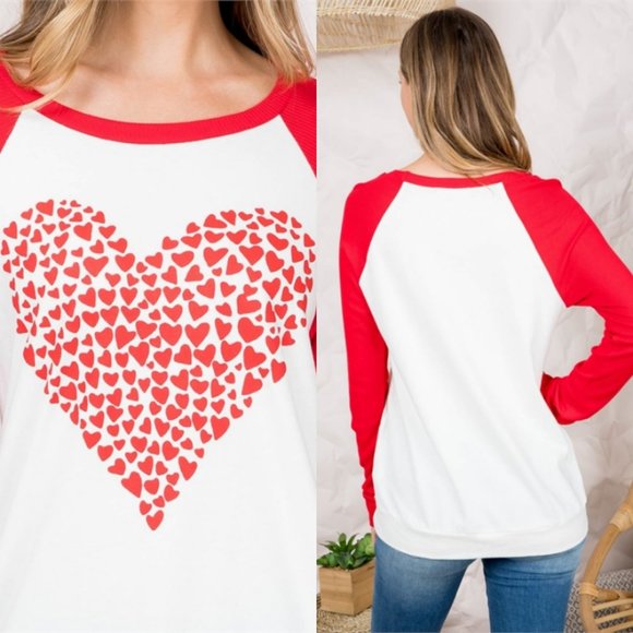 SOLD OUT 19432 Raglan Heart Tee - Picture 4 of 4